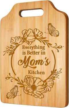 Mothers Day Cutting Boards Gifts-Engraved Mom Bamboo Cutting Boards-Mother‘S Day Unique Cutting Board for Mom from Son Daughter