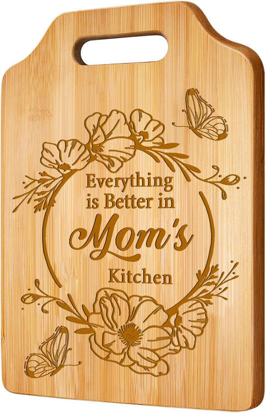 Mothers Day Cutting Boards Gifts-Engraved Mom Bamboo Cutting Boards-Mother‘S Day Unique Cutting Board for Mom from Son Daughter