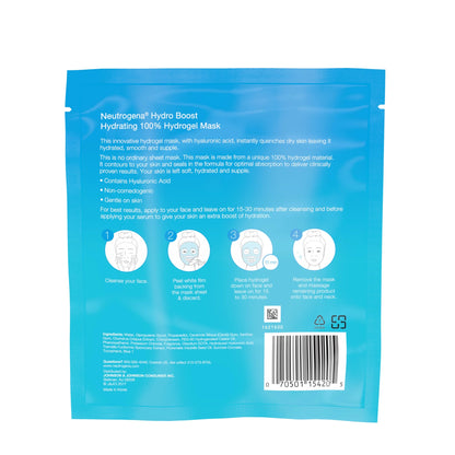 (4 Pack)  Hydro Boost Hydrating Face Mask, Hyaluronic Acid Face Sheet Mask, 1 Oz