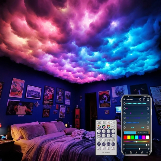 3D Cotton Cloud Ceiling Light — RGB LED with App & Remote Control