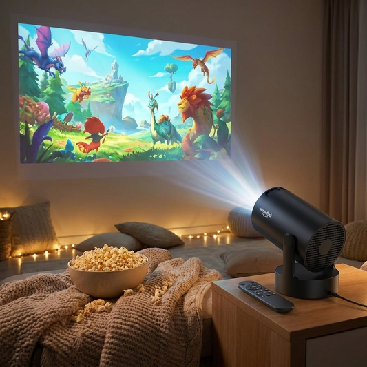 Mini Projector 4K — WiFi 6 & Bluetooth 5.4, Auto Keystone