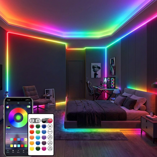 RGB LED Neon Rope Lights 16.4ft — App & Remote Control