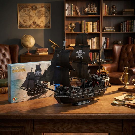 Black Pearl Pirate Ship Building Kit — 1424-Piece Model Set