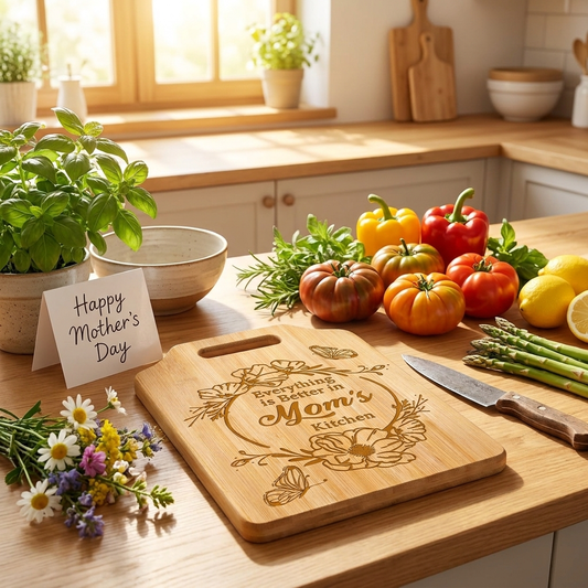 Engraved Bamboo Cutting Board for Mom — Mother's Day Gift
