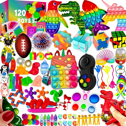 120-Piece Fidget Toys Pack - Colorful Sensory Toy Collection