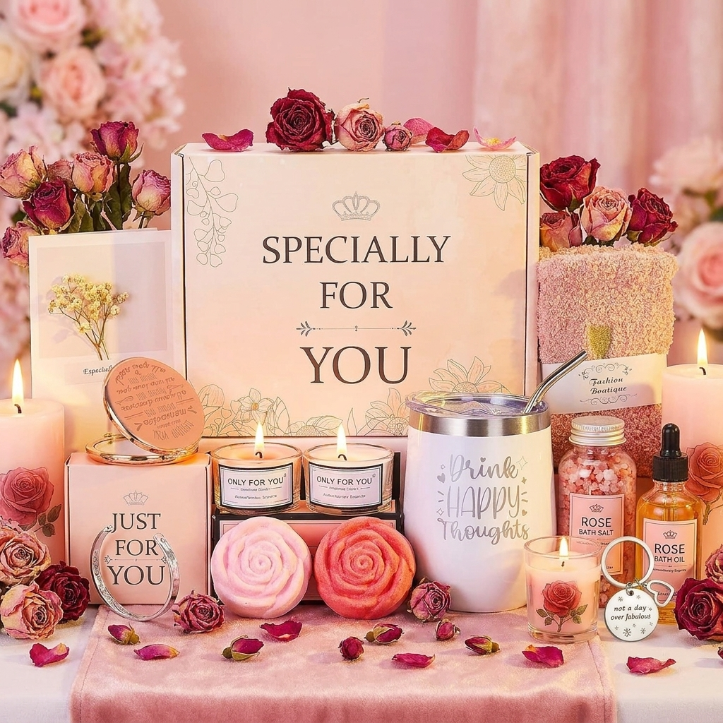 Rose Spa Gift Basket lifestyle