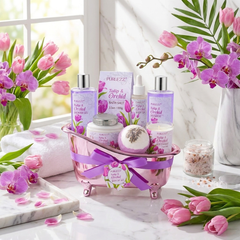 Tulip Orchid Spa Gift Basket lifestyle