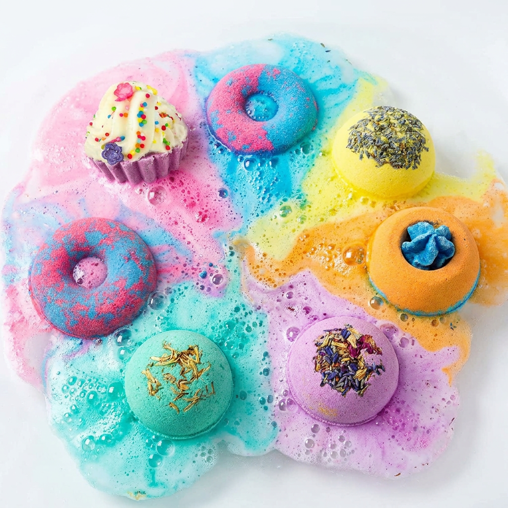 Natural Bath Bomb Gift Set white background