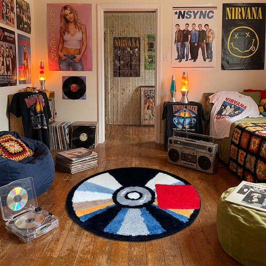 Vinyl Record Tufted Rug lifestyle