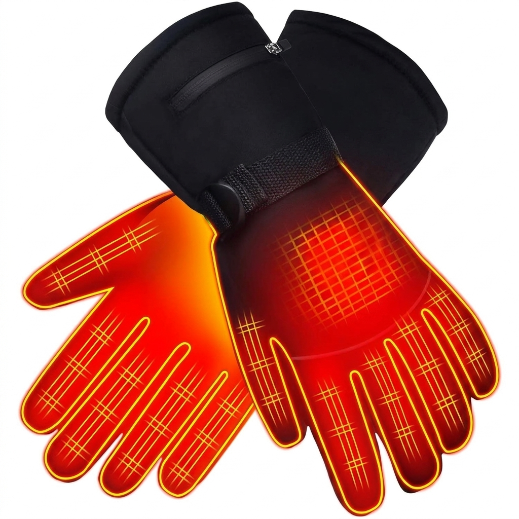 Battery Heated Gloves white background
