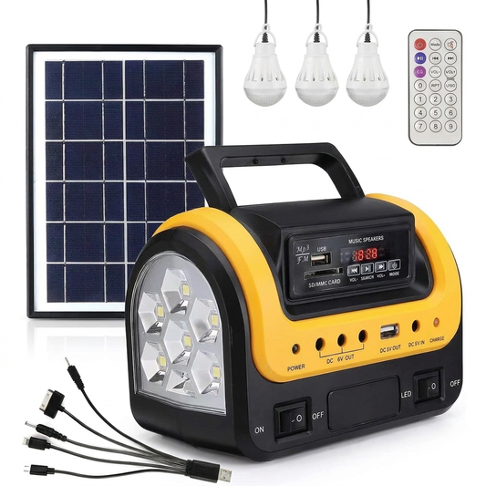 Portable solar generator kit with foldable solar panel